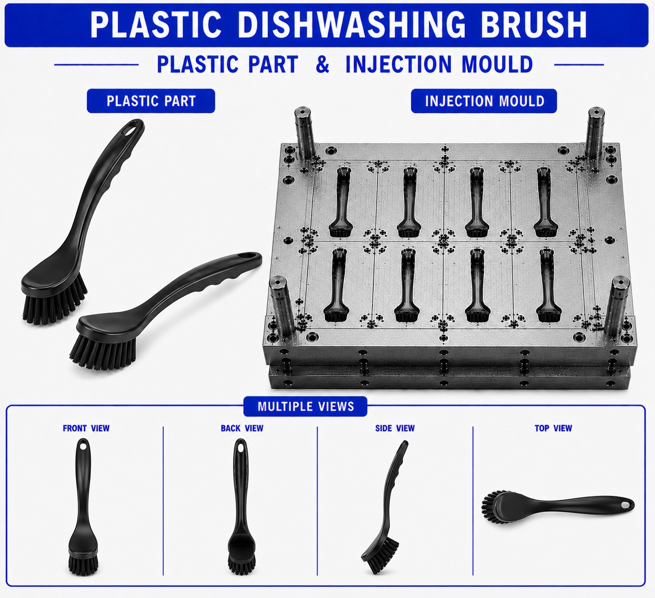 Plastic Dish Washing Brush Mould and Moulding Service